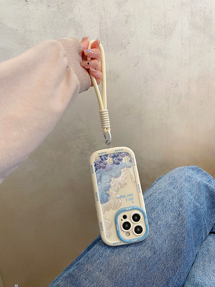 Custodia per iPhone 15 Pro Max con cordino, modello 14, modello 13, con dipinto a olio originale TechGlobe._voghion.com