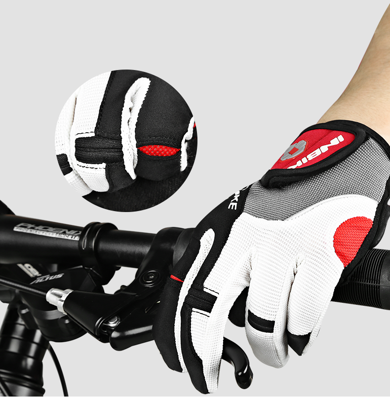 Gants de cyclisme INBIKE, doigts longs, respirants, compatibles avec les écrans tactiles, antidérapants, coussinet de paume épais pour le cyclisme printemps et automne pour hommes_voghion.com