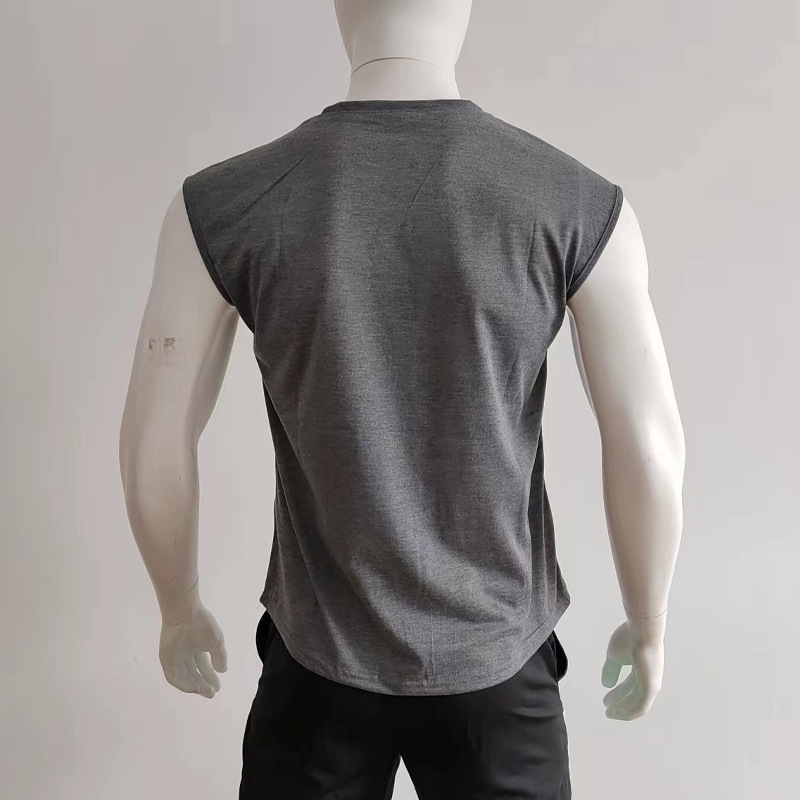 Herren Sommer Ärmelloses T-Shirt Tops Casual Loose Solid Color Dünner Abschnitt Schulter Unterhemden_voghion.com