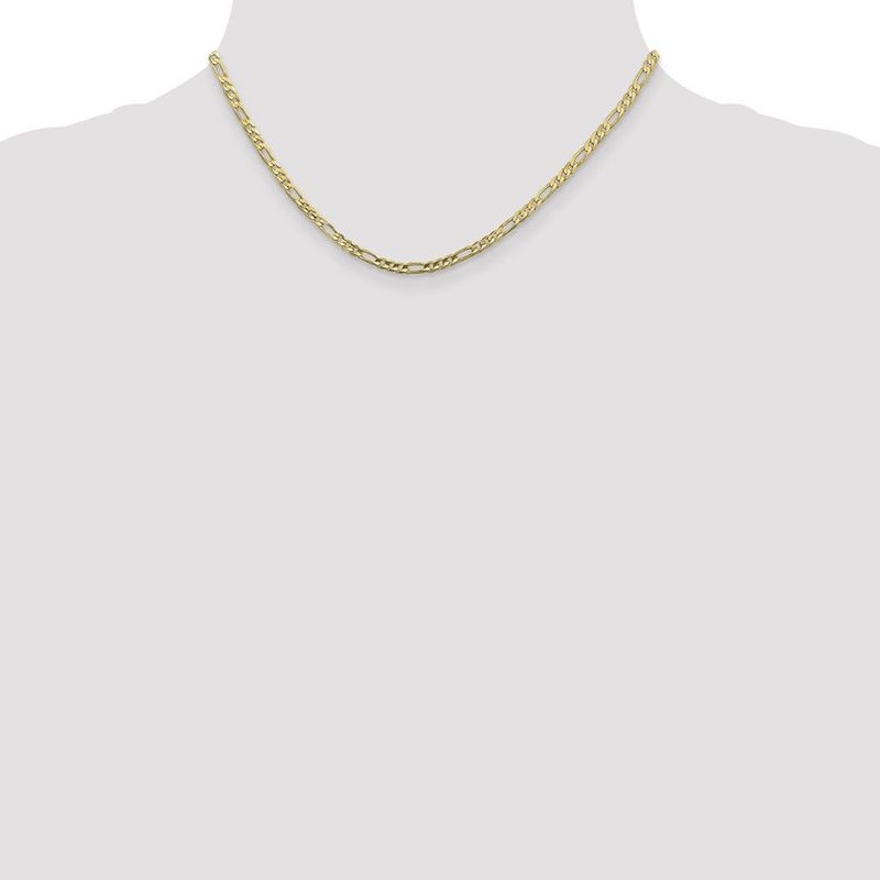 10K 3mm Flat Figaro Chain_voghion.com