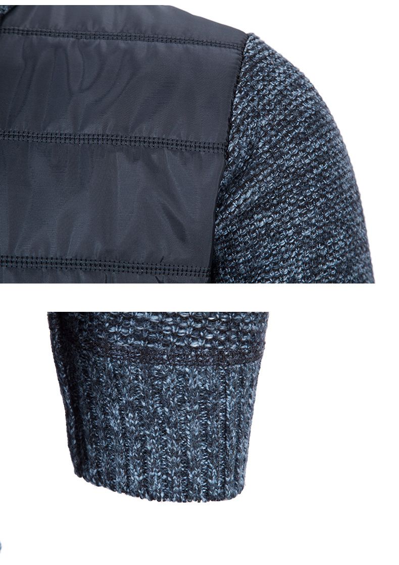 Cardigã masculino com gola alta, jaqueta slim fit e suéter de lã plus size_voghion.com