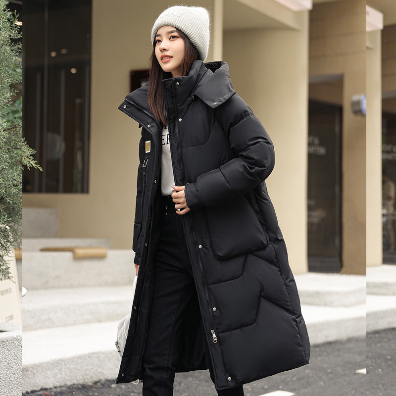 Chaqueta de invierno para mujer, Parkas largas, abrigo con capucha de algodón para mujer, chaquetas gruesas y cálidas, abrigo informal a prueba de viento para estudiante 2023_voghion.com
