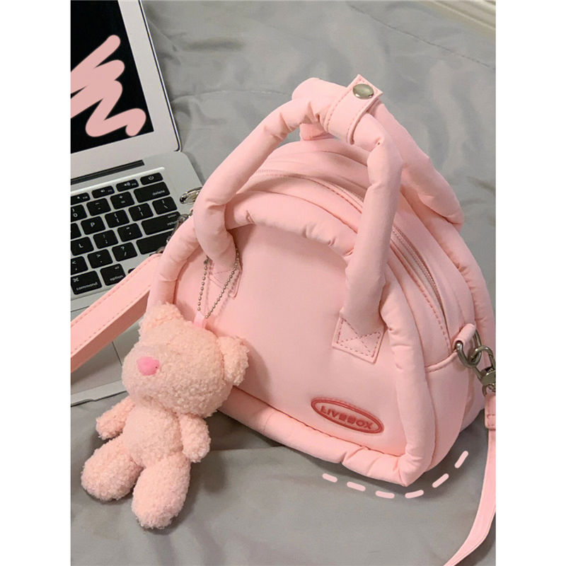 Borsa a tracolla in peluche in cotone per autunno e inverno, casual, portatile, a spalla, per pendolarismo di nicchia_voghion.com