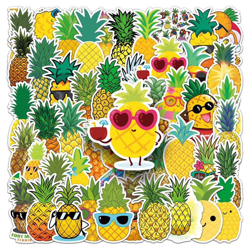 50 Ananas-Obst-Gepäckaufkleber, kreative wasserdichte Graffiti-Aufkleber, Roller, Computer, Tablet, Cartoon-Dekoration_voghion.com