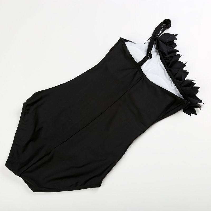Ruffled One-shoulder One-piece Bikini_voghion.com