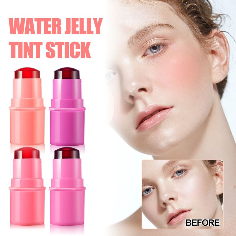 Hidratante Jelly Blush Gel bastão À prova d'água Monocromático Olhos Lábios e Bochecha Transparente Multiuso Bastão de maquiagem Cosméticos coreanos_voghion.com
