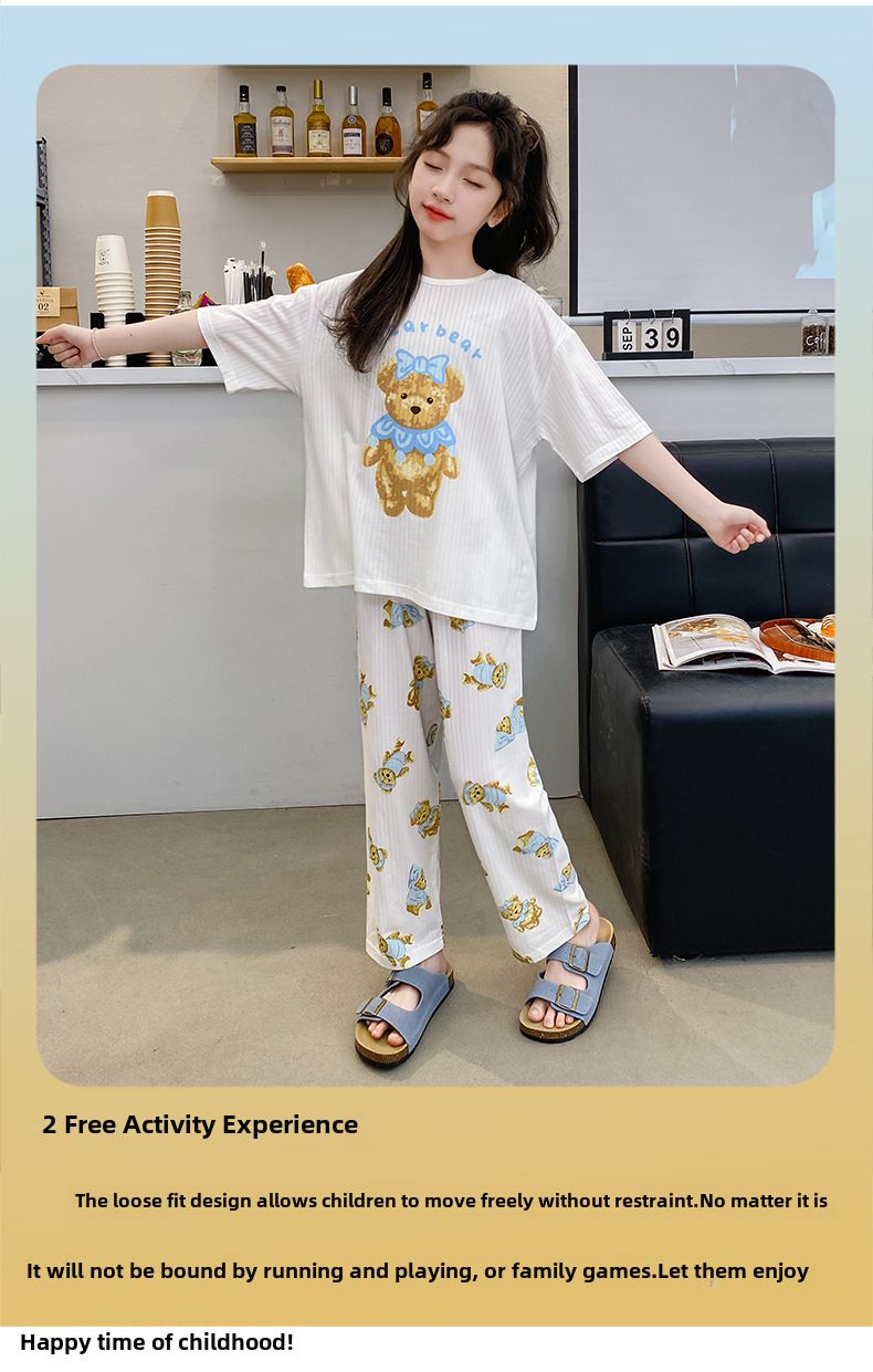 Chinese Style Printed Three-piece Set Girl's Class A Modal suit 24 Summer New Children's Short-sleeved Shorts Trousers_voghion.com