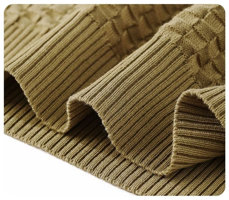 Herrenbekleidung Sommer New Ins Revers Kurzarm Poloshirt Herren Leichtes Luxus All Match Einfarbiges Kariertes Textur T-Shirt_voghion.com