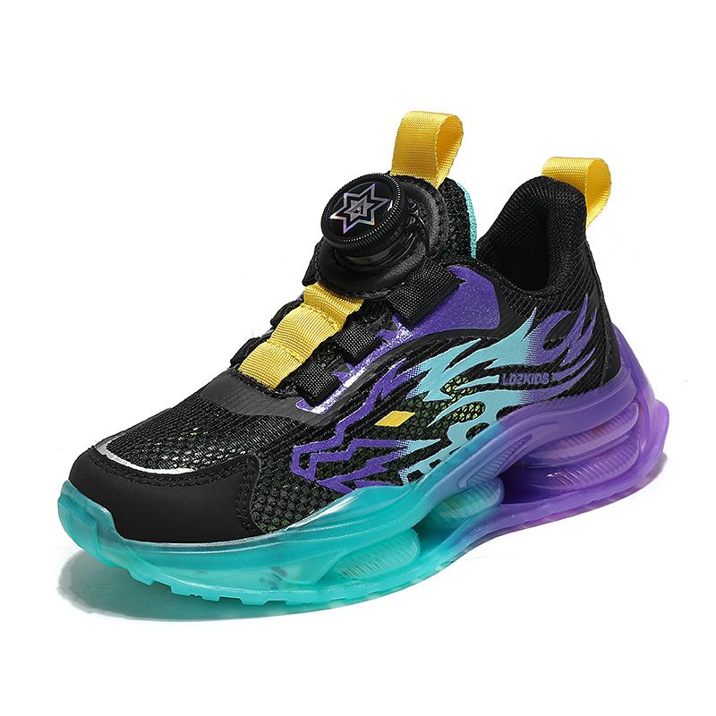 PLUS Boys' Spring Mesh Breathable New Children's Soft Sole Air Cushion Sports Basketball Shoes Running Trend_voghion.com