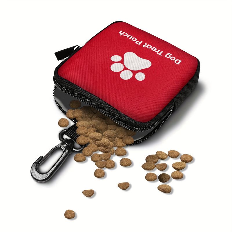 New Paw Print Coin Purse Waterproof Leather Zipper Storage Multifunctional Outdoor Dog Food Bag_voghion.com