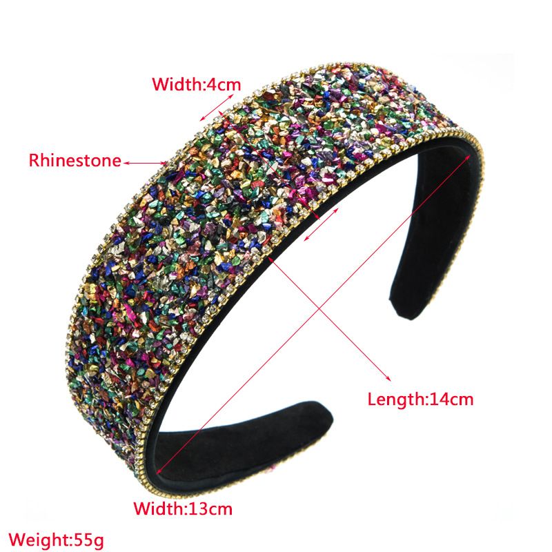 Harmony Hoop, nieuw gekleurd stenen haarornament, super sprankelende diamantenset met brede rand, Koreaanse editie, hoogwaardig gezicht_voghion.com