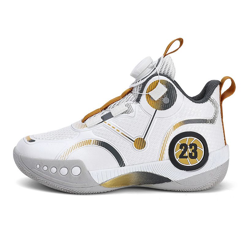 Rotating Button Boys' Sneakers 2023 New Children's Summer Training Basketball For Big Boys Twist Shoes_voghion.com