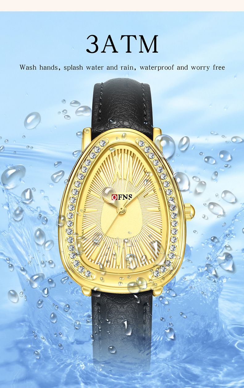 Orologio da donna elegante con design a testa di serpente - Stile business minimalista, lunetta impreziosita da cristalli, cinturino in pelle, movimento al quarzo_voghion.com