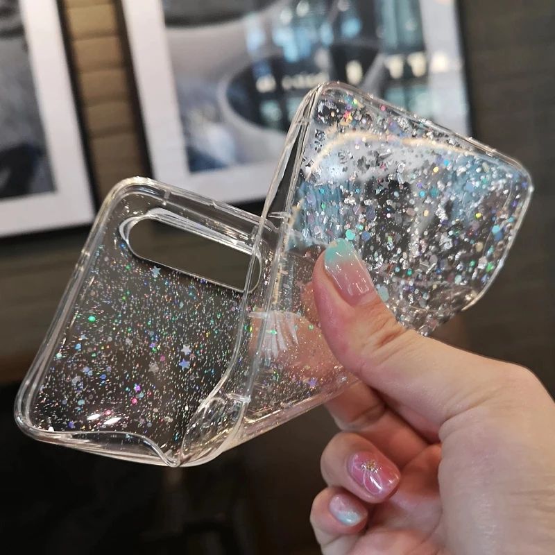 Silikonska maskica s gradijentom i svjetlucavim blistavima za iPhone 14 13 12 11 Pro Max X XR XS Max 7 6 8 Plus, luksuzna prozirna maskica sa zvijezdama_voghion.com