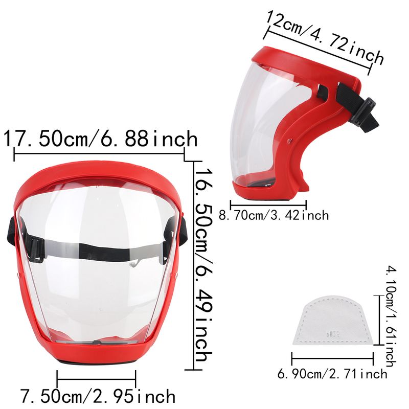 Full Face Shield Protection Face Cover Oil-splash Proof Mask With Filters Motorcycle Bicycle Cycling Dusting Mask Kitchen Tool_voghion.com