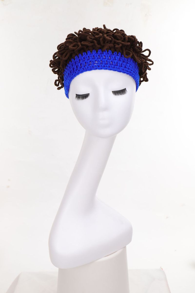 Agite la misma peluca, gorro de lana, reggae, trenza sucia, gorro de punto cálido europeo y americano, divertido, agita el tono, personalidad_voghion.com