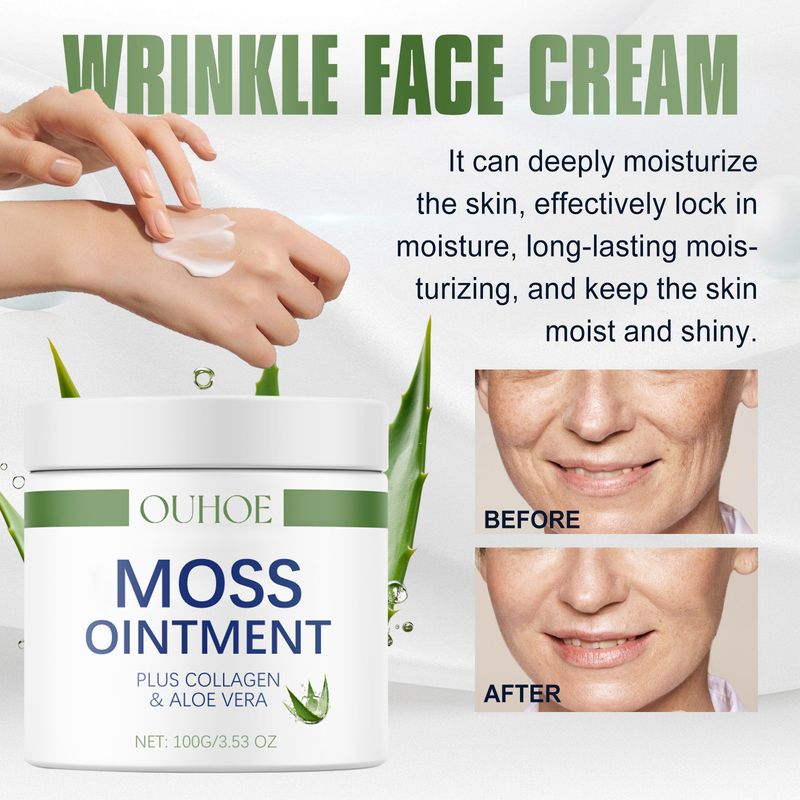 OUHOE Anti-Wrinkle Moisturizing Cream, Face Collagen Hydrating Anti-Wrinkle Aloe Essence Moisturizing Refreshing Skin Care Cream_voghion.com