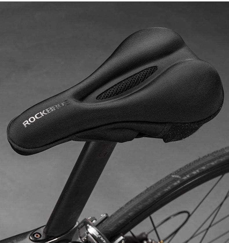 Rockbros Cykelkudde Mountainbikeöverdrag Rutigt Memory Foam Silikon Sadel Sleeve Mjuk Utrustning_voghion.com