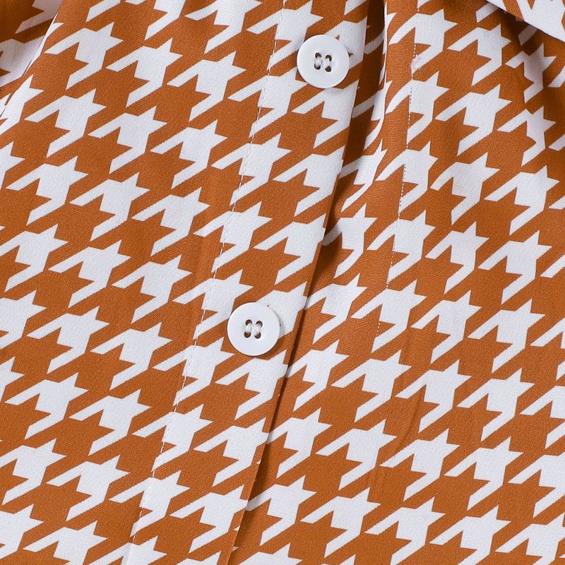 Completo mamma e bambini per bambine, 3 pezzi: top a maniche lunghe + gilet e gonna pied de poule (90-130 cm)_voghion.com