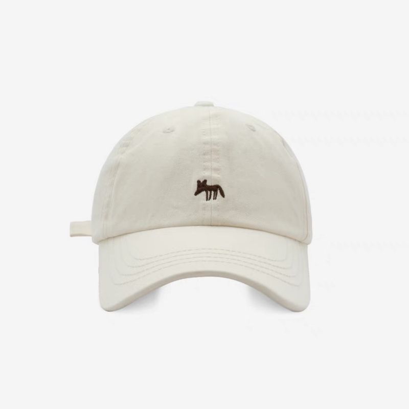 Cute Versatile Little Fox Embroidered Baseball Unisex Spring Summer Korean Street Fashion Duckbill Cap Face Slimming_voghion.com