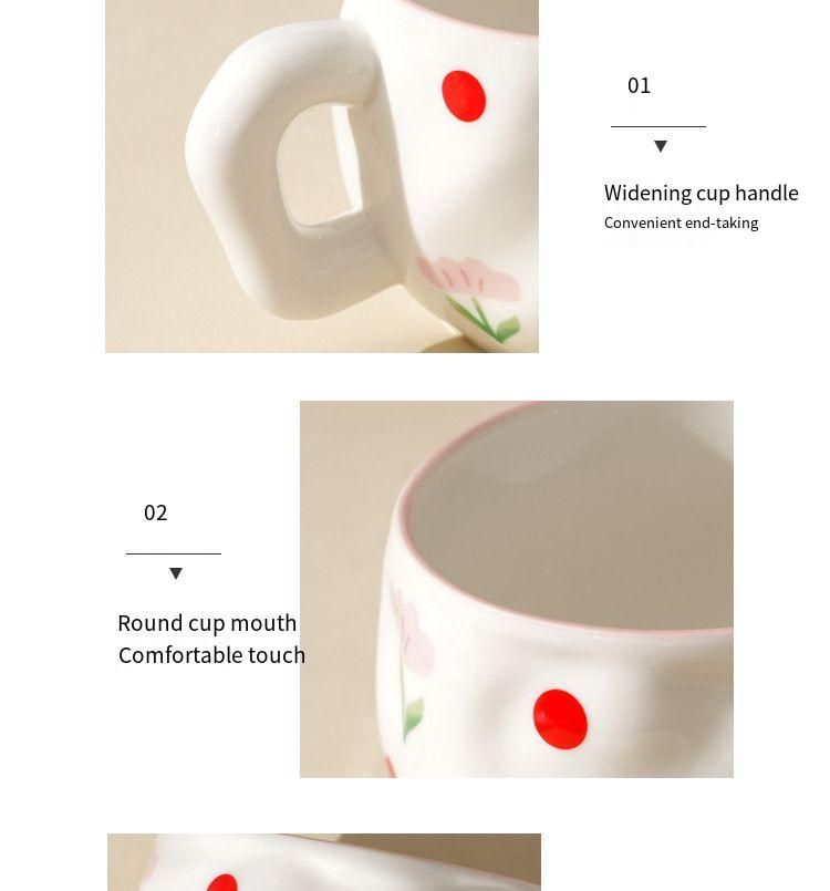 Ins Style Ceramic Coffee Pinched Hand Painted Irregular And Saucer High Aesthetic Breakfast Cup_voghion.com