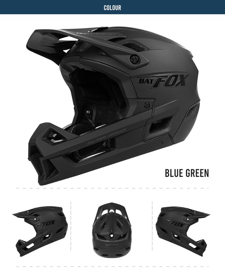 Casco integrale da discesa BATFOX Trail Off-Road Mountain BMX con ruote piccole_voghion.com