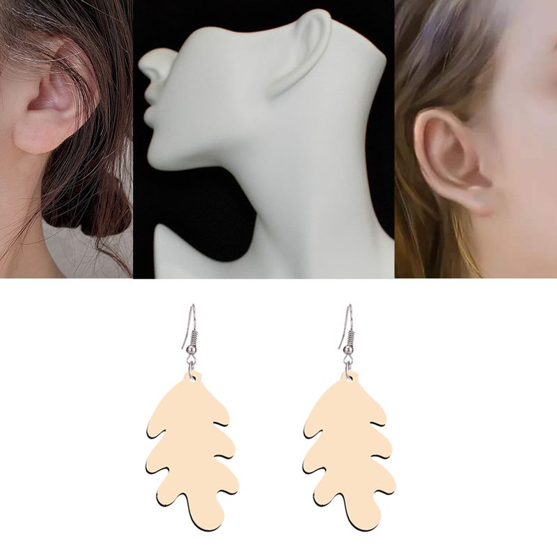 Creative design primary color Clover wooden daisy earrings fashion style earrings factory foreign trade supply earrings_voghion.com