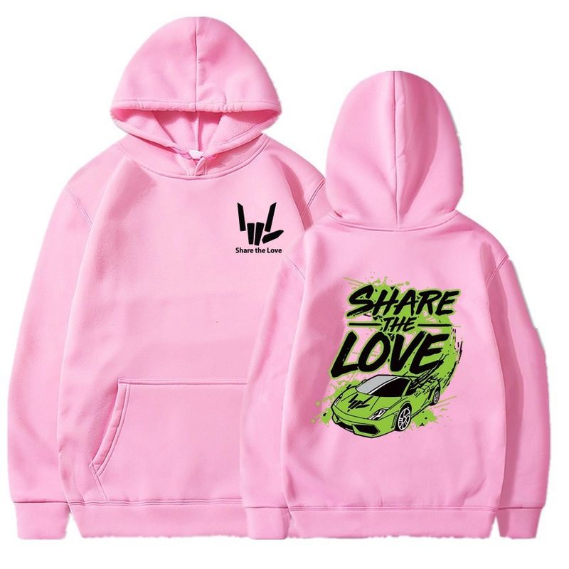 Felpa con cappuccio in pile stampato Share The Love, autunno e inverno 2025, abbigliamento leggero per bambini_voghion.com