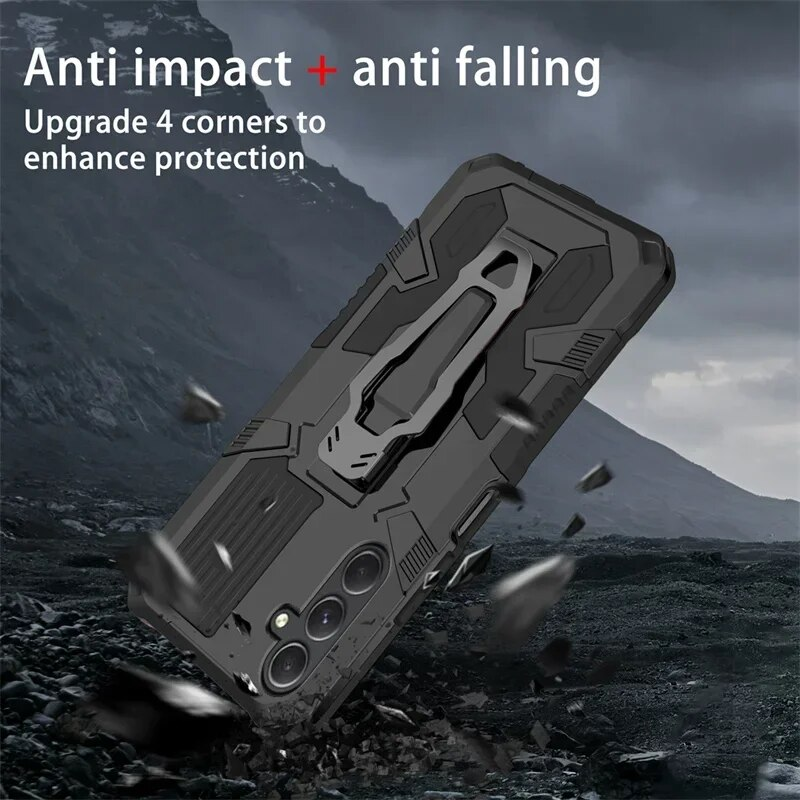 Armor Belt Clip Stand Case For Samsung Galaxy S24 S23 S22 Ultra FE Plus Shockproof Protective Cover Fundas Capa Shell_voghion.com