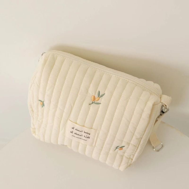 Portable Stroller Nappy Bag Quilted Baby Diaper Caddy Organizer Embroidered Mommy Bags Babies Accessories Changing Bag Storage_voghion.com