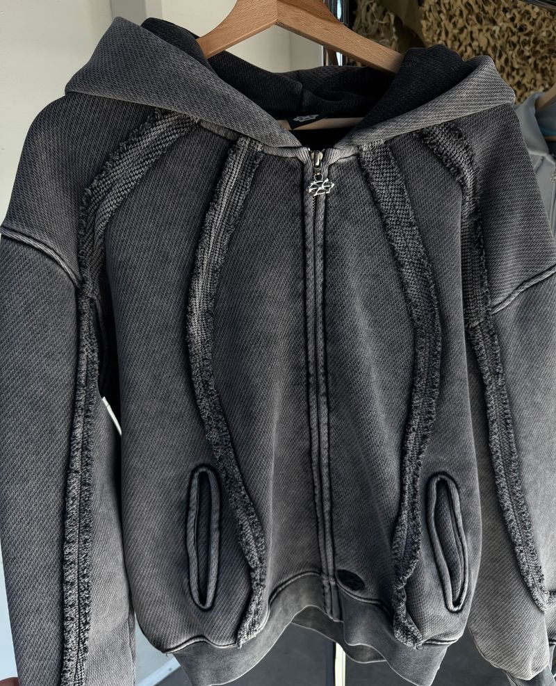 Felpa con cappuccio pesante con zip e grafica 3D - Pullover streetwear per uomo e donna_voghion.com