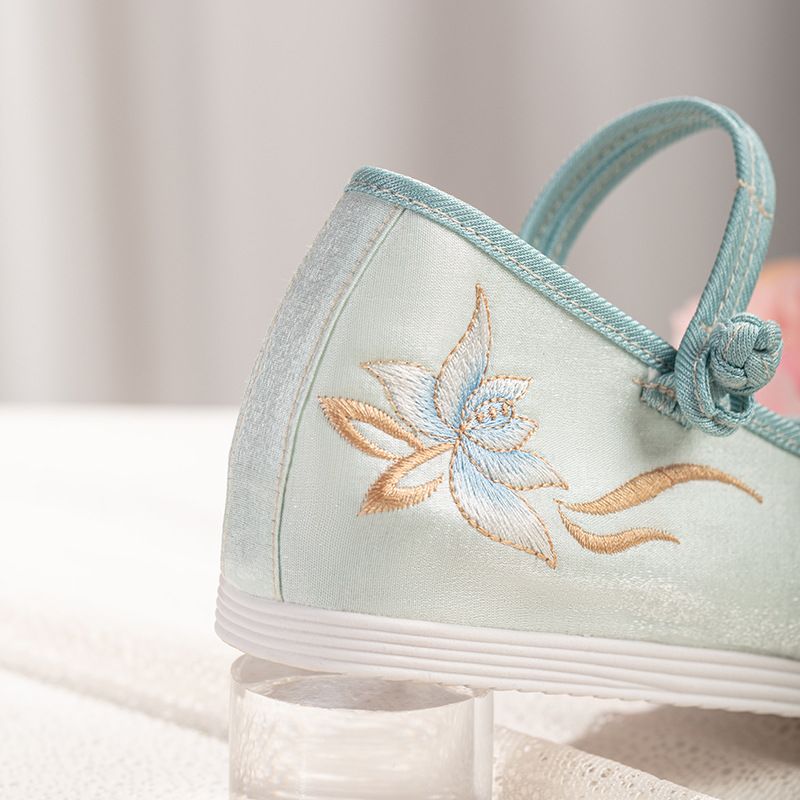 Damenschuhe für Frühling und Sommer, neue Stoffschuhe im antiken Stil, bestickte Schnalle, bestickte Schuhe, Stoffschuhe im Ethno-Stil, weiche Sohle, größere Größe_voghion.com