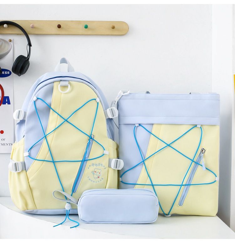Kinderrucksack für die Schule – buntes Cartoon-Design, leicht und geräumig, ergonomische Schultergurte, strapazierfähiges Nylon, inklusive süßem Hunde-Schlüsselanhänger_voghion.com