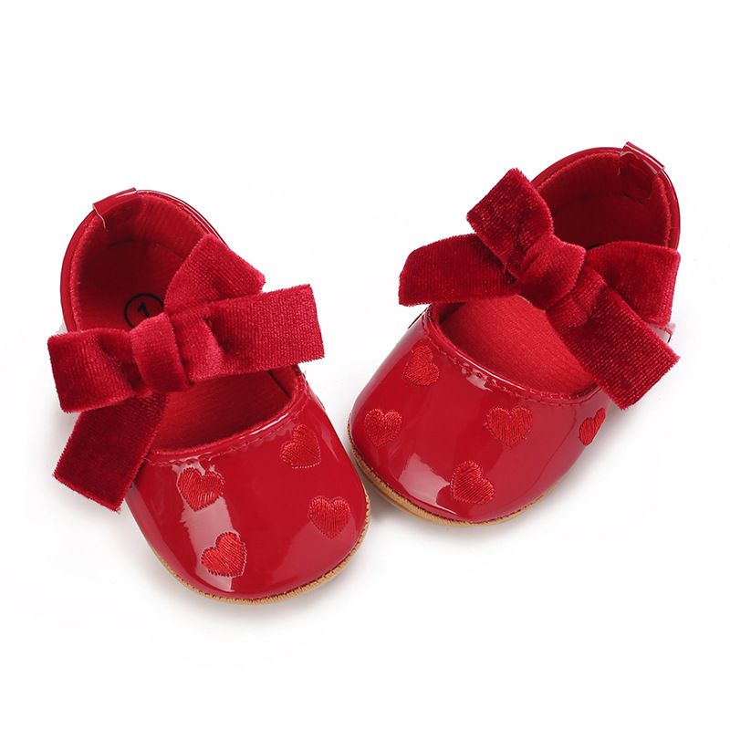 Scarpe per mamma e bambino Primavera e autunno nuove scarpe da principessa per bambina con fiocco antiscivolo con fondo morbido da 0-1 anno_voghion.com