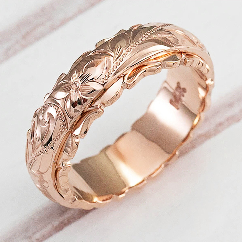 Anello a striscia con intaglio a sospensione in rame galvanizzato Cao Shi, regalo per anniversario di matrimonio, per donna_voghion.com