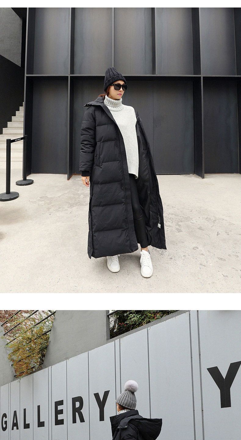 Women’s Extra-Long Korean-Style Puffer Coat – Ankle-Length Winter Jacket In Black (S-3XL), Bio-Down Filled, Oversized Fit_voghion.com