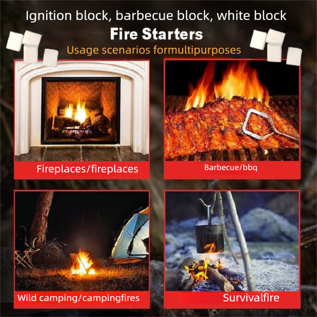 Kit de survie d'urgence en plein air, accessoires de camping, randonnée, allume-feu rapide blanc en carbone, 24 pièces_voghion.com