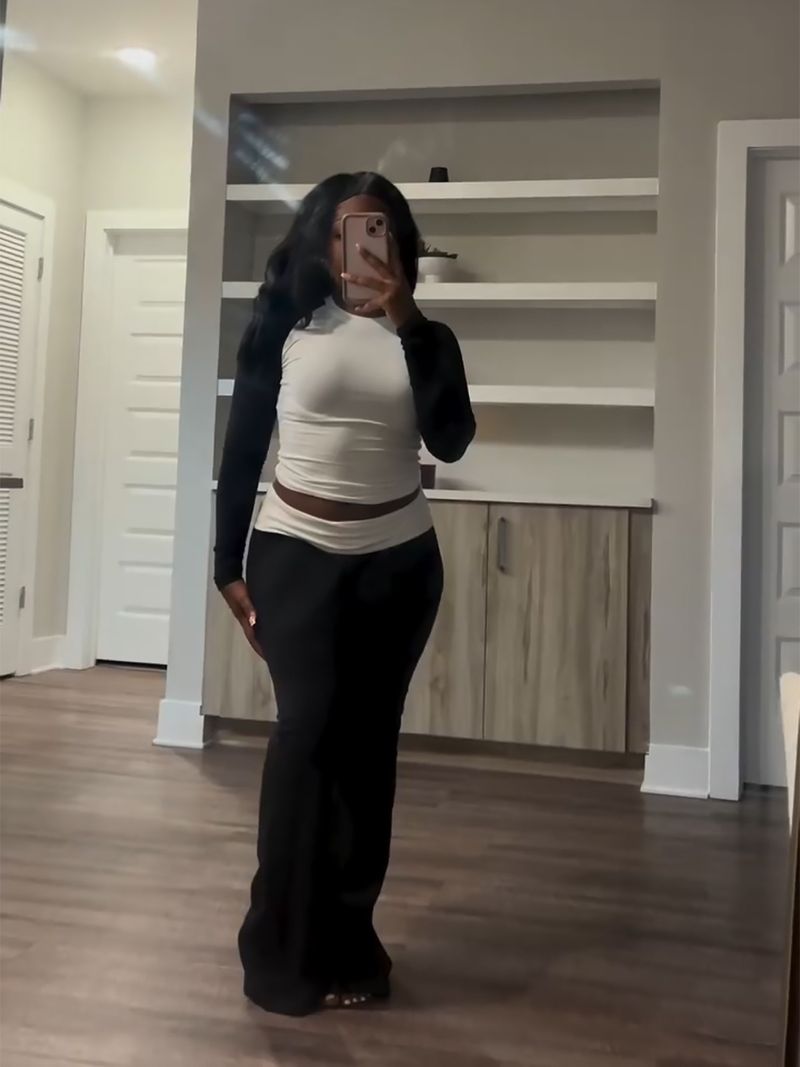 Y6058 New Women's Clothing Color-Block Tight High-Waist Folded Slim Fit Fleece-Lined Sports Yoga Pants Set_voghion.com