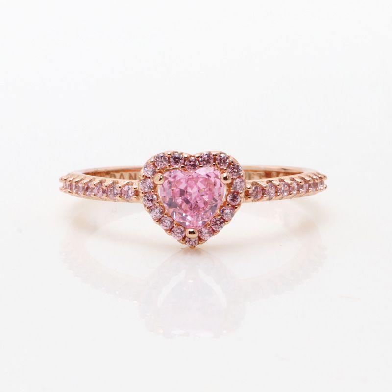 Fehér Réz Gyűrű Nemes Szív Gyűrű Új Szív Alakú Gyémánt Rózsaszín Arany Gyémánt Gyűrű Női Ajándék_voghion.com