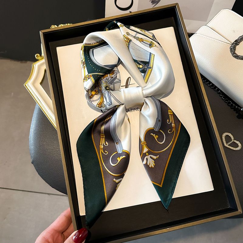 Nieuwe gestreepte simulatie zijden kleine minimalistische en modieuze professionele vierkante sjaal high-end matching_voghion.com
