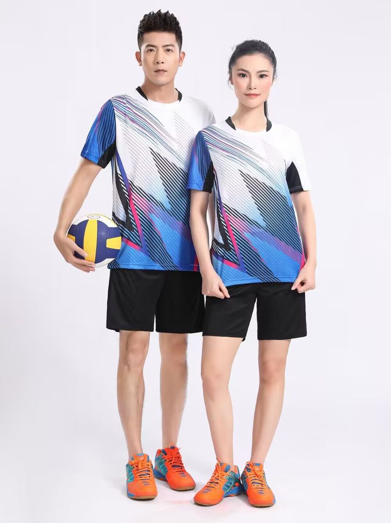 Haut à manches courtes pour homme, chemise de tennis de table, ensemble de vêtements de badminton, séchage rapide, sport pour femme_voghion.com