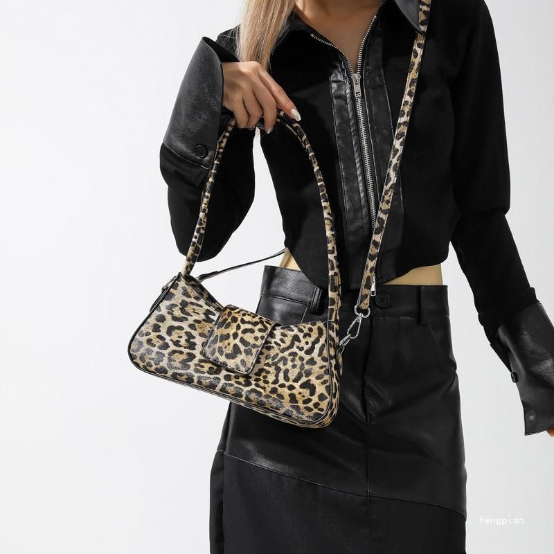 Leopard print bag texture hot girl style underarm bag female handbag versatile shoulder messenger bag_voghion.com