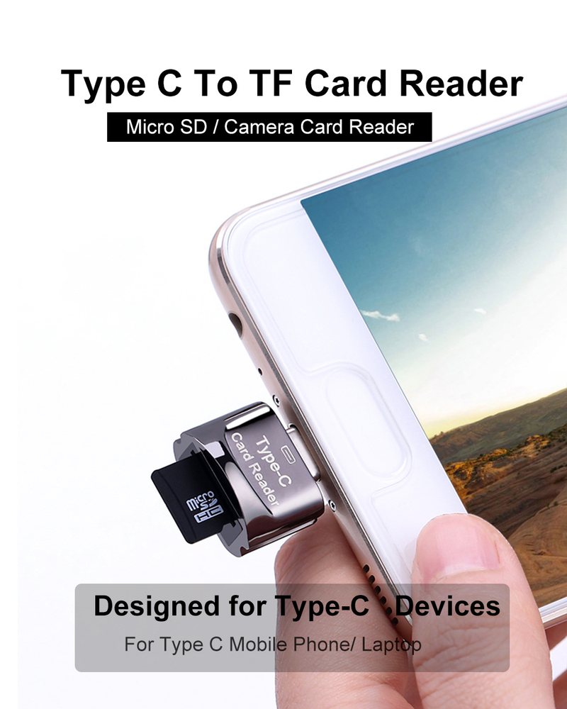 Mini Micro Elough Type C Sd Tf Kortleser Otg Adapter for Ios 13 Above System Otg Minnekortleser for iPho_voghion.com