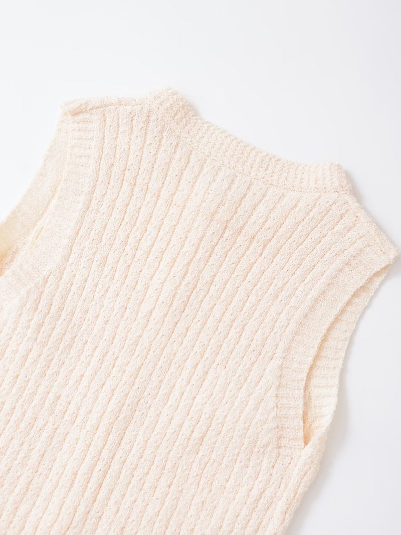 Top lavorato a maglia a otto gambe, stile piccolo profumato, scollo rotondo, autunno/inverno 2024 da donna_voghion.com