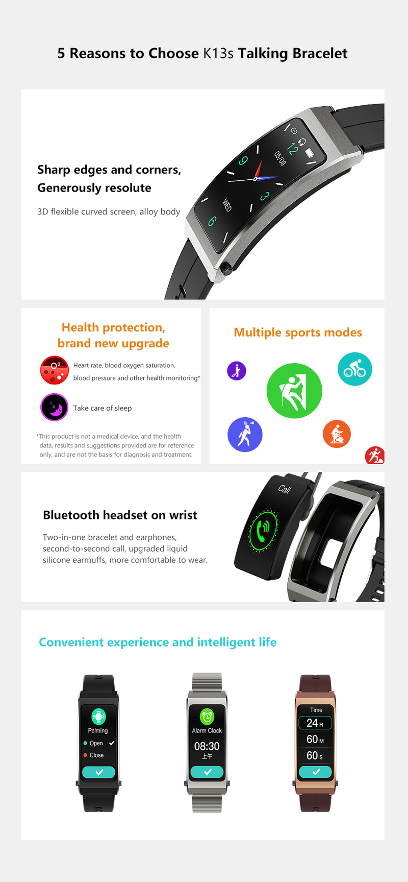 Orologio intelligente K13s braccialetto auricolare Bluetooth due in uno_voghion.com