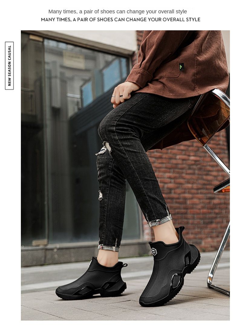 Sapatos de chuva casuais da moda estilo casal tamanhos 36-44_voghion.com