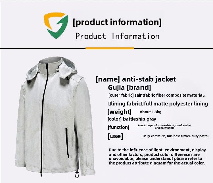 Hochfeste, verschleißfeste, weiche und flexible, stichfeste Jacke, schnittfester Mantel, Anti-Gewalt- und Anti-Schnitt-Selbstverteidigung_voghion.com