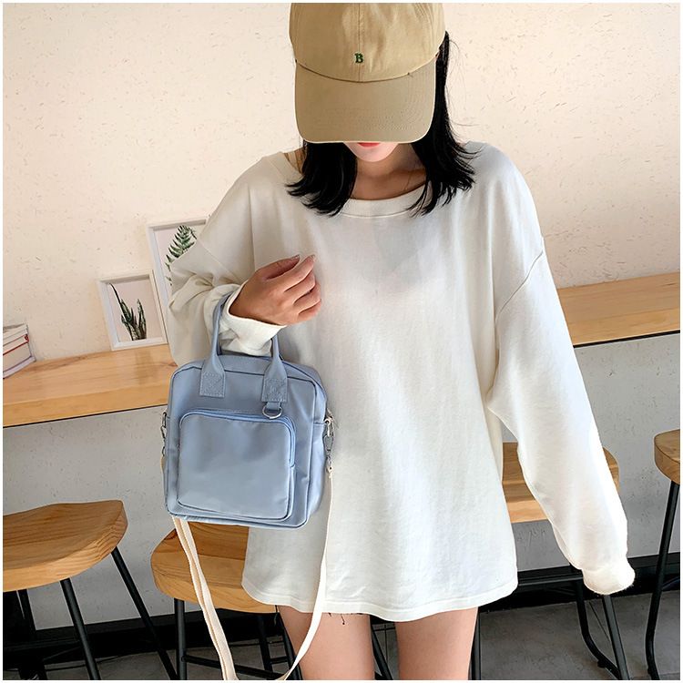 Japanese Style Cute Women's Bag Two-dimensional Doll Transparent Pain Large Capacity Canvas Bag 2021 New Girl Heart Crossbody Bag_voghion.com