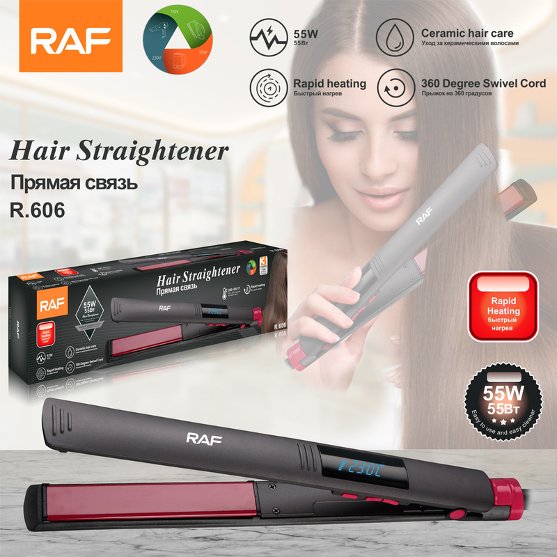 Piastra riscaldante per capelli standard RAF UE, LCD, ferro portatile, per uso domestico, ferro arricciacapelli multifunzione volumizzante_voghion.com