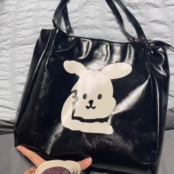 2024 neue Plüsch große Kapazität Kaninchen Pendler Einkaufstasche für College Studenten Mode vielseitig Schulter_voghion.com